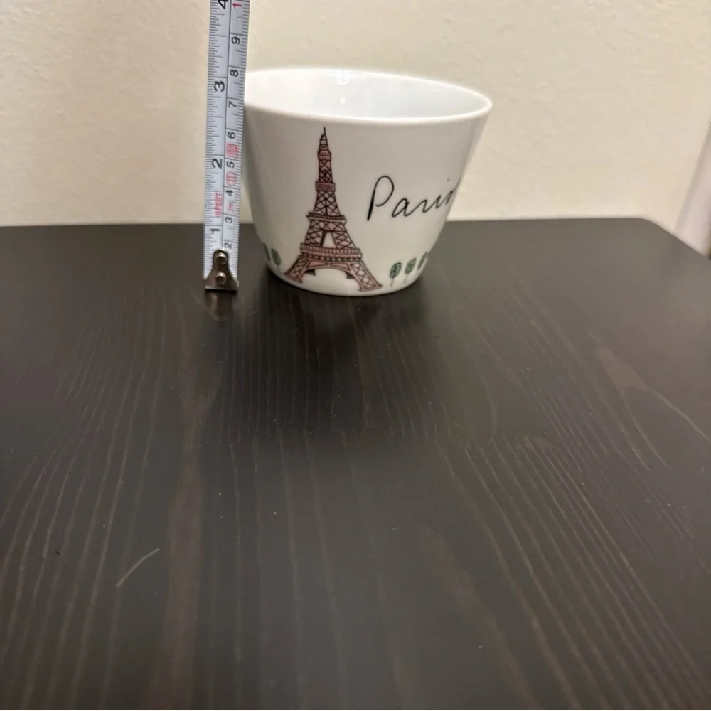 Sur La Table Small Plate And Cup Bowl Set Of 2 Paris Eiffel Tower Porcelain
